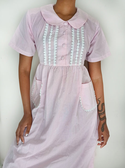 NWT pink and white cottagecore dress